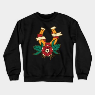 Horse shoe and flower Crewneck Sweatshirt